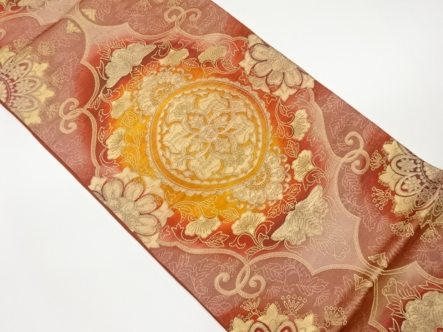 JAPANESE FUKURO OBI / WOVEN FLOWER ARABESQUE